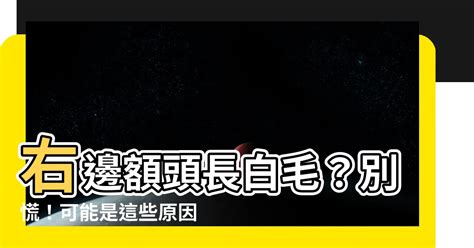 右邊額頭長白毛|白髮是智慧的象徵？3部位冒白髮，小心健康出狀況